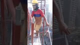 Balls of Steel - Crazy Skyscraper Scaffold Setup Without Safety Harness