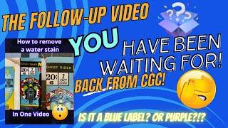 The follow-up video to "How to remove a water stain" you have been waiting for! Back from CGC!