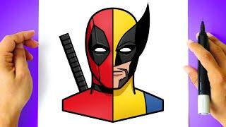 How to DRAW DEADPOOL vs WOLVERINE step by step