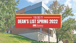 UMSL College of Business Administration Spring 2022 Dean's List