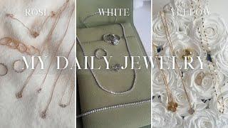  MY DAILY JEWELRY COLLECTION  | White, rose, yellow gold; diamonds & necklace stacking ft. Linjer!