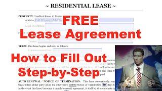 How to Fill Out our Free Residential Lease Agreement by Landlord Guidance