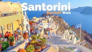 Santorini, Greece  - September 2022 - 4K HDR Sunset Walking Tour  (▶49min)