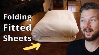 How to Fold Fitted Sheets (With ELASTIC BAND All Around)