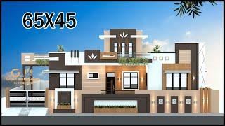 65X45 House Design, 3 Room Villa Design, Modern Villa Design, Gopal Architecture