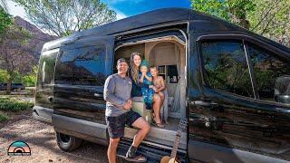 Family of 4 in DIY Ford Transit Camper Van