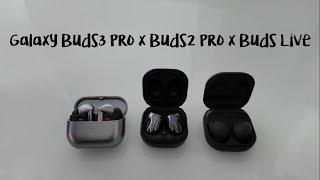 Galaxy Buds3 Pro x Buds2 Pro x Buds Live: Comparando todos os meus fones da Samsung