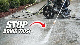 How To Pressure Wash Concrete Driveways & Sidewalks THE RIGHT WAY! DIY Super Clean Results!