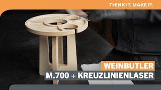  CNC Weinbutler fräsen mit Stepcraft M.700, Freud Ø6mm Upcut & NEU: Kreuzlinienlaser! 