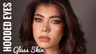 How To Apply Makeup on Hooded Eyes & Glass Skin Tutorial | Claudia Neacsu