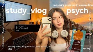 study vlog  Q&A, 5:30am morning routine, being productive, & studying psych