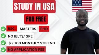 100% Scholarship at These USA Universities With No Application Fee