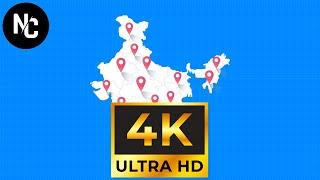 india map pin point location animation 4k stock footage