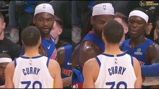 Stephen Curry Confronts Isaiah Stewart After Shove! Warriors vs Pistons