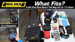 What Fits inside the Nelson Rigg Trails End Dual Sport Tail Bag Before and After Expansion RG-1050