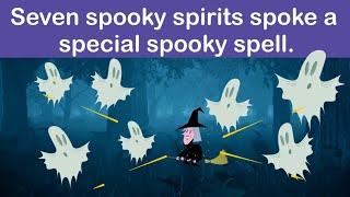 Tongue Twister - Seven spooky spirits spoke a special spooky spell. |#Halloween Fun| #tonguetwister