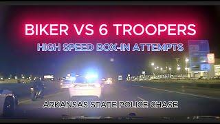 Pursuit | Motorcycle Takes On 6 State Troopers | Arkansas State Police