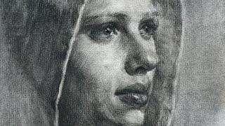 How to Draw Scarlett Johansson in Classical Expressions  / Charcoal Drawing