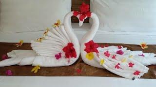 how to make swan towel hotel bed | anniversary | Hounymoon | couple bed