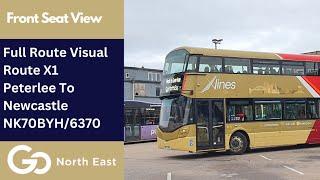 Full Route Visual | Go North East X-lines Bus Route X1 - Peterlee To Newcastle | NK70BYH/6370