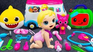 12 Minutes Satisfying with Unboxing Cocomelon Doctor toys，Pinkfong Ambulance Playset Collection ASMR