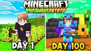 I Survived 100 Days in Minecraft's POTATO Update..