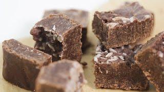 How to make Coconut Chocolate Fudge - easy dairy free, vegan dessert recipe