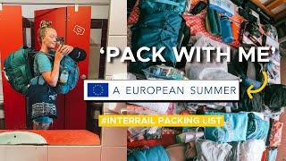 PACK WITH ME TO GO BACKPACKING IN EUROPE FOR THE SUMMER #interrail #solotravel