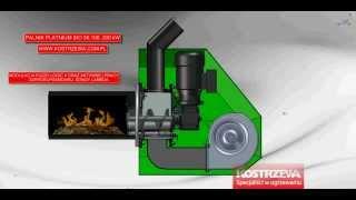 Принцип работы пеллетной горелки, анимация