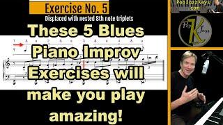 Advanced Blues Piano Improvisation Exercises based on Quarter Note Triplets