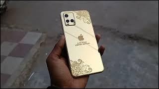 New Trending Vivo Y33 s Custom Gold Panel Latest Mobile Modified Vivo y21 Convert In to Iphone