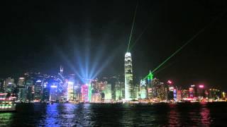 Sound and light show in Hong Kong Harbor