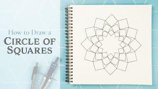 How to Draw a Circle of Squares | Geometric Design in Fineliner