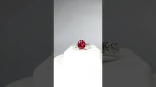 Handmade ruby ring with zircon details—timeless luxury and craftsmanship. #Jewelry #RubyRing”