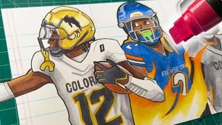 College Football Players Drawn In WILD Art Styles!! ️