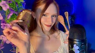 ASMR Spoons, head massage  kisses and whisper 