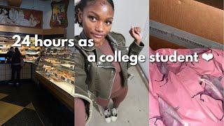 24 hours as a college student | in person class, friend adventures, skipping