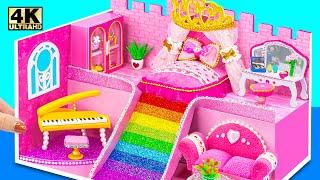 Build Beautiful Dream House with Princess Bedroom, Makeup Set, Rainbow Slide ️ DIY Miniature House