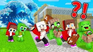 Baby Mikey and Baby JJ Survived The Tsunami Alone in Minecraft (Maizen)