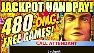 JACKPOT HANDPAY! 480 FREE GAMES! OUT OF NOWHERE! MAYAN CHIEF GREAT STACKS Slot Machine (KONAMI)