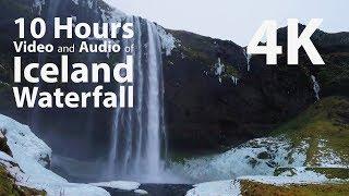 4K HDR 10 hours - Iceland Waterfall - relaxing, gentle, calming