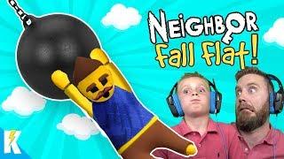 Hello Neighbor Fall FLAT (Human Fall Flat NOOB Gameplay!) K-City GAMING