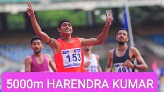 Harendra Kumar wins another Gold.  5000m Run  61st National Inter state Athletics championships 2022