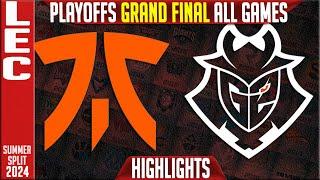 FNC vs G2 Highlights ALL GAMES | GRAND FINAL LEC Playoffs Summer 2024 | Fnatic vs G2 Esports