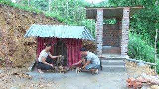 Full video - construction techniques - of a young couple opening Bushcraft farm Camping / Survival