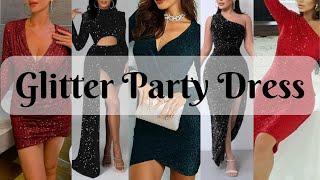 Glitter Sequins Party Dress | Sparkle Bodycon Party Dress | 2023 New Women Metallic Party Dress