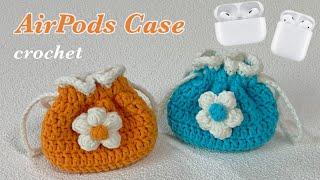 900원으로 코바늘 에어팟케이스 뜨기 | 코바늘파우치 | 도안제공 | crochet AirPods case | knitting tutorial