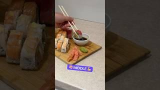 Levels of eating sushi  Junior vs Middle vs Senior #sushilife #sushilovers  #japanesefood