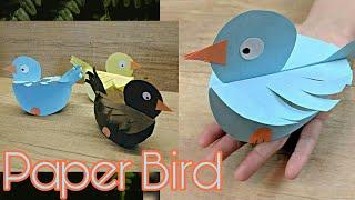 DIY Cute Paper Bird Tutorial  • Paper Craft • Easy bird making • Bharti's Creative Art and Craft