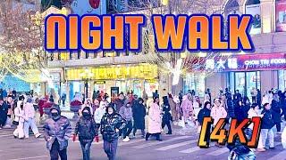 [4K] NIGHT WALK IN HARBIN - CHINA (Zhongyang Street)